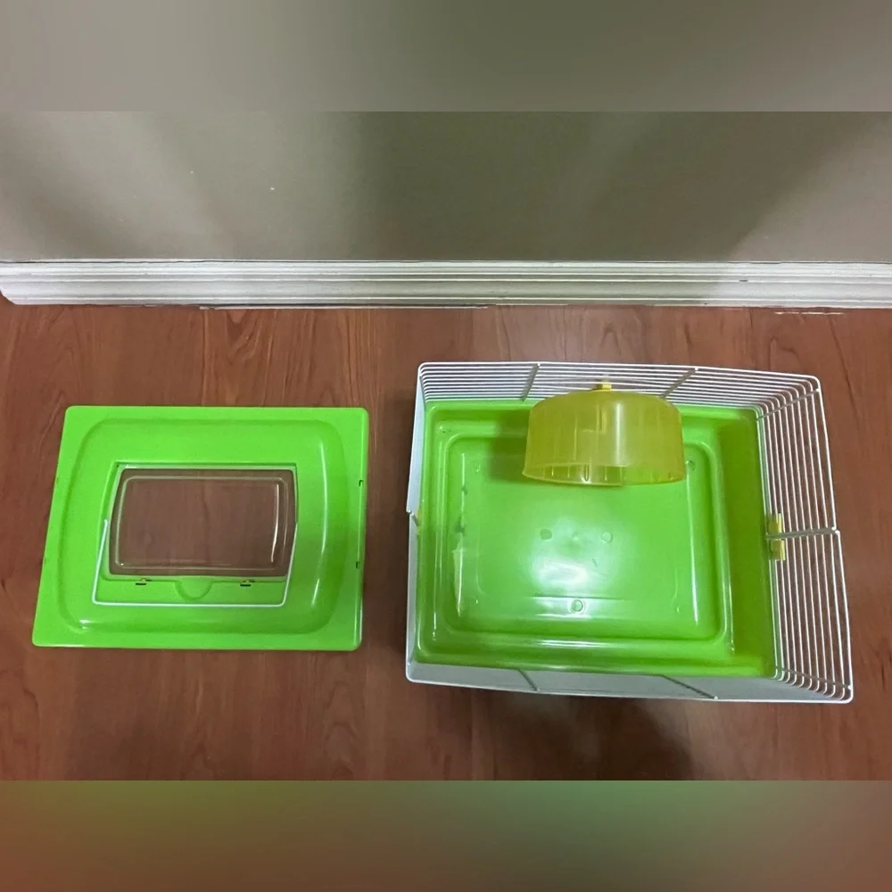 Lime green traveling hamster cage